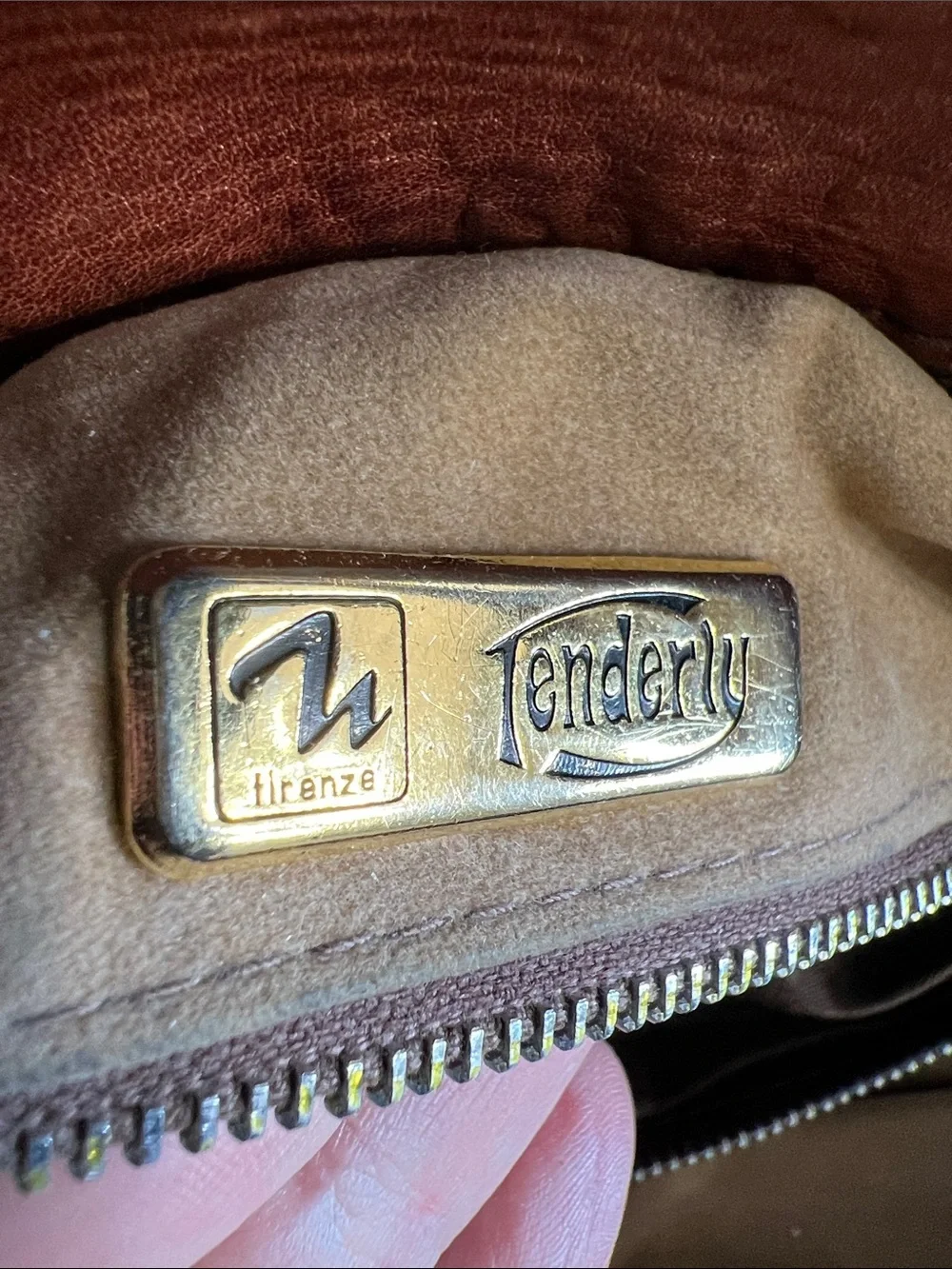 Tenderly Firenze Brown Leather Shoulder Bag Handbag Satchel Vintage Style